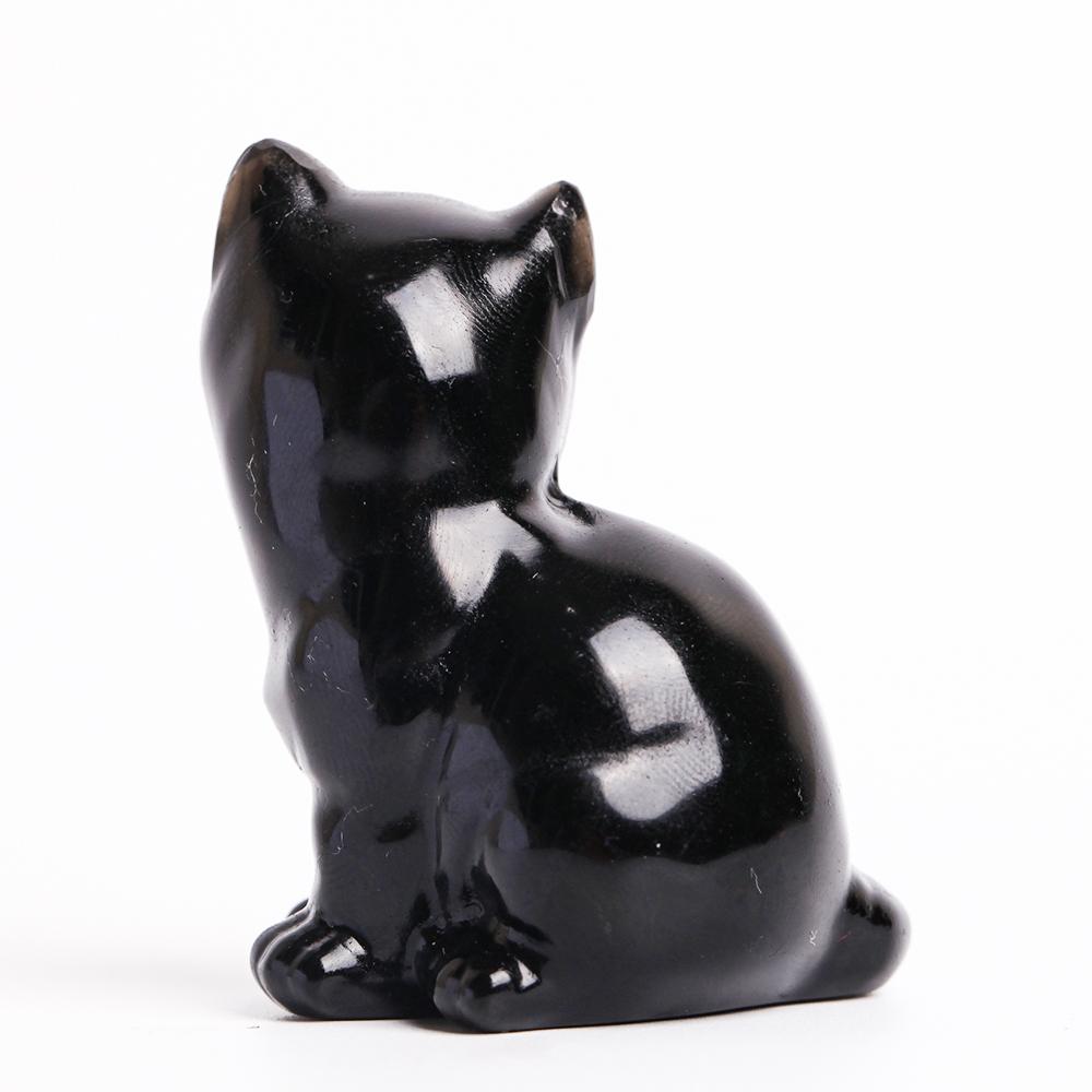 Black Obsidian Crystal Carving Animal BulkCat Best Crystal Wholesalers