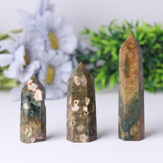 Hotsale Natural Rainforest Jasper Towers Points Bulk  Best Crystal Wholesalers