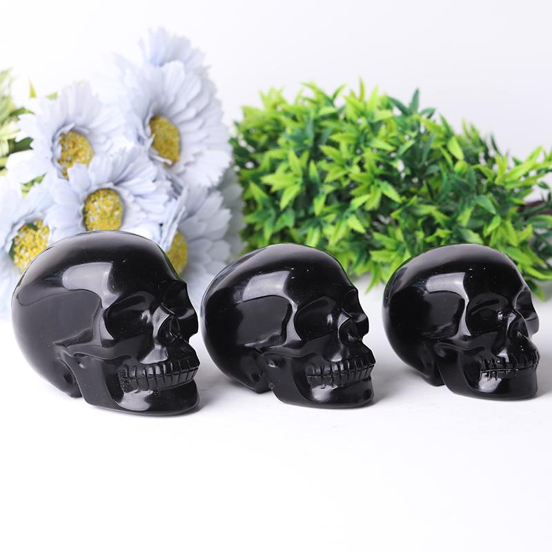 Black Obsidian Skull Crystal Carvings for Halloween Best Crystal Wholesalers