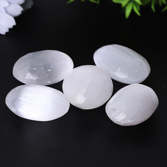 2" Selenite Palm Stones Bulk Best Crystal Wholesalers