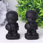 Black Obsidian American Captain Crystal Carvings Cartoon Bulk Best Crystal Wholesalers