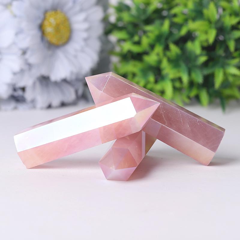 Wholesale Aura Rose Quartz Towers Points Bulk for Collection Best Crystal Wholesalers