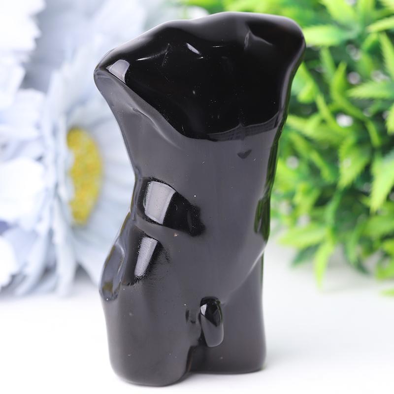 2.0-3.0" Black Obsidian Man Body Crystal Carvings Best Crystal Wholesalers