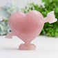 5.0" Rose Quartz Heart Arrow Crystal Carving Bulk Best Crystal Wholesalers