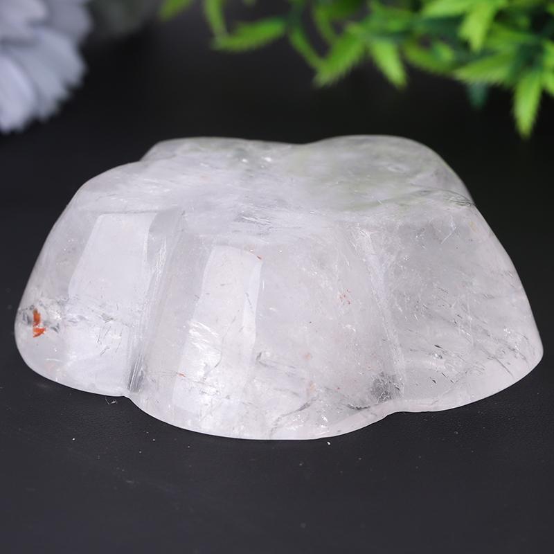 3.5" Clear Quartz Flower Shape Bowls Crystal Carvings Plants Bulk Best Crystal Wholesalers