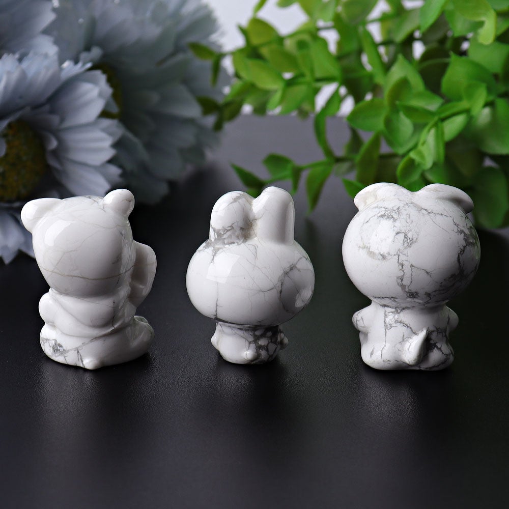 1.5" Howlite Animal Mini Crystal Carvings Best Crystal Wholesalers