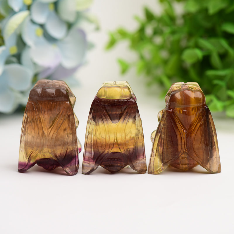 2.0" Fluorite Cicada Crystal Carving Animals Bulk Crystal wholesale suppliers