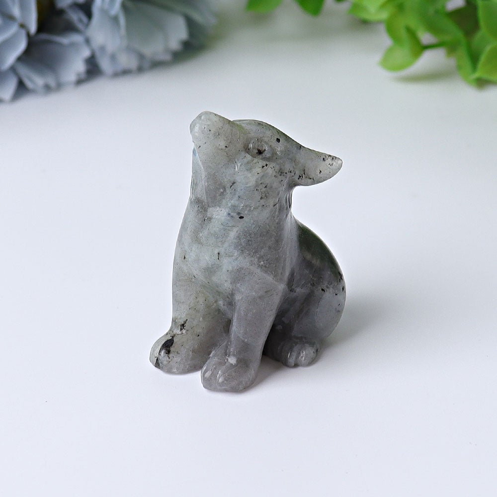 1.8" Wolf Crystal Carvings Animal Mini BulkBest Crystal Wholesalers