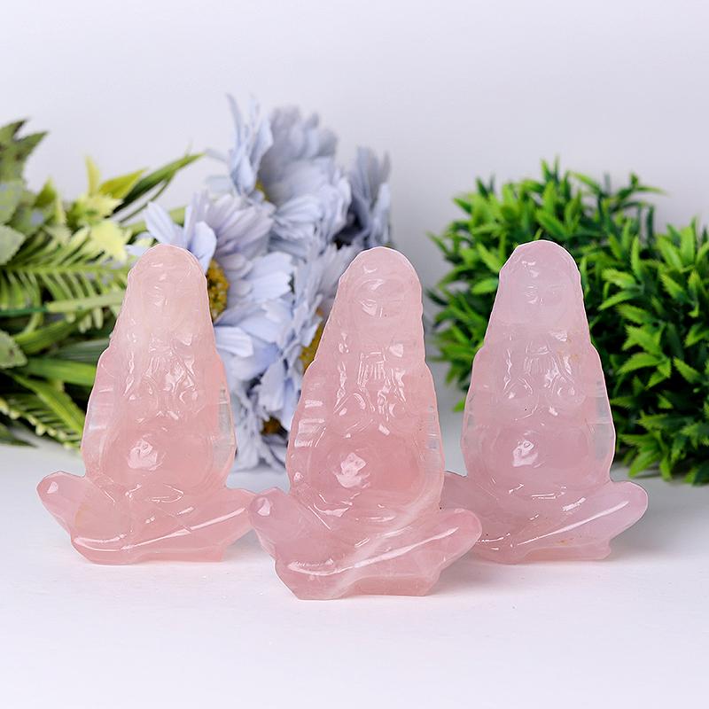 3.9" Rose Quartz Mother Earth Crystal Carvings Model Bulk Best Crystal Wholesalers