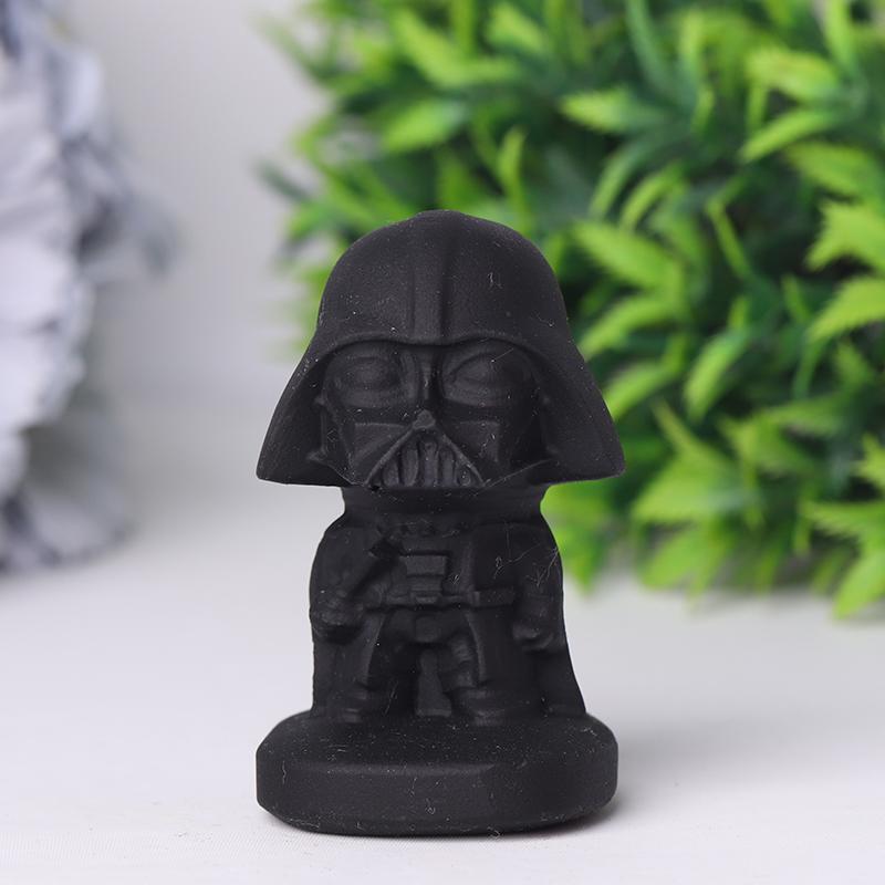 2.5" Black Obsidian Darth Vader Crystal Carvings Cartoon Bulk Best Crystal Wholesalers