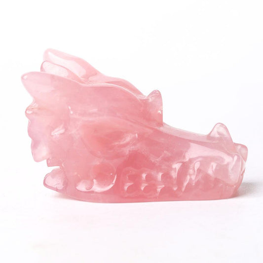 Rose Quartz Dragon Head Carving for Decoration Best Crystal Wholesalers