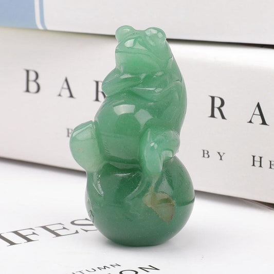 Green Aventurine Crystal Carving Frog Animal Bulk Best Crystal Wholesalers