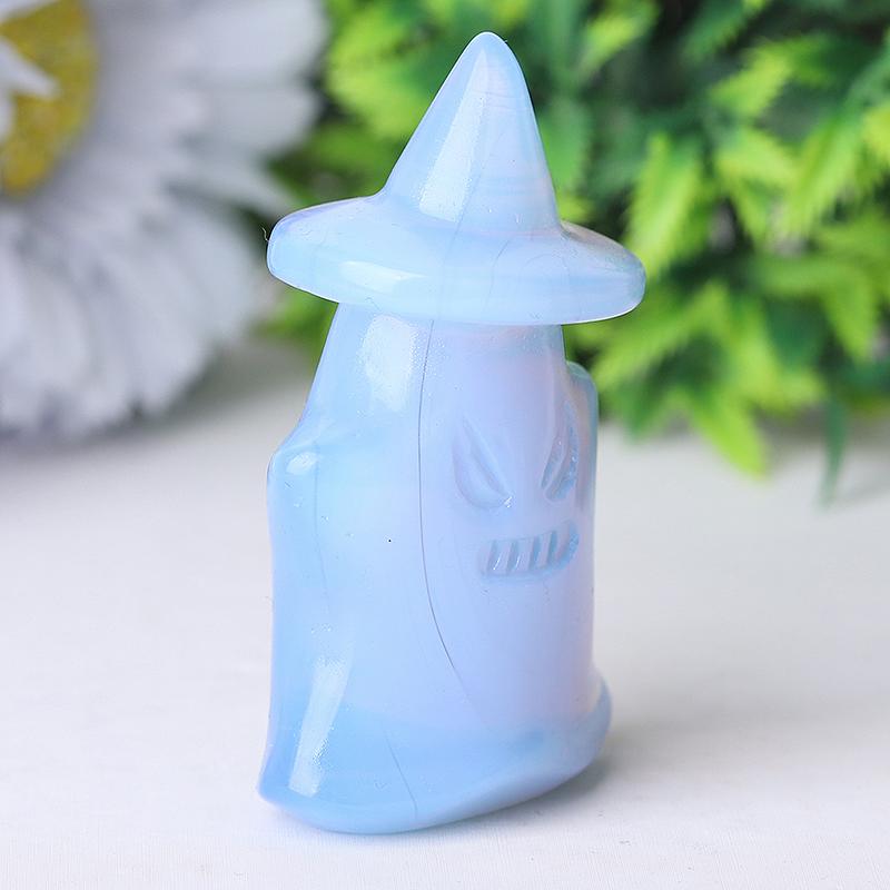 2.5" Blue Pink White Opalite Ghost Crystal Carvings for Halloween Best Crystal Wholesalers