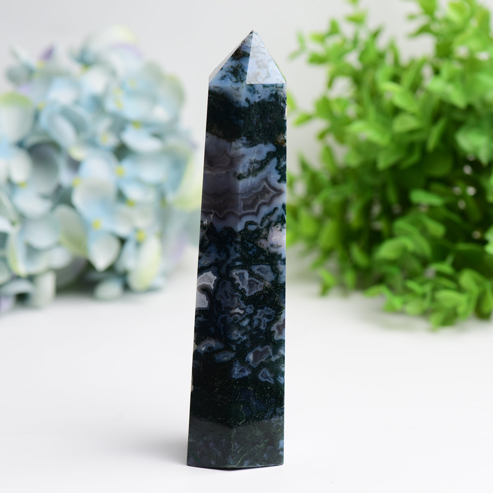 6.0" Moss Agate Crystal Tower Bulk Crystal wholesale suppliers