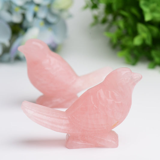 3.5" Rose Quartz Bird Crystal Carving Bulk WholesaleBest Crystal Wholesalers