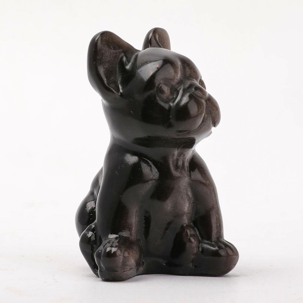 Silver Obsidian Dog Carving Animal Bulk Best Crystal Wholesalers