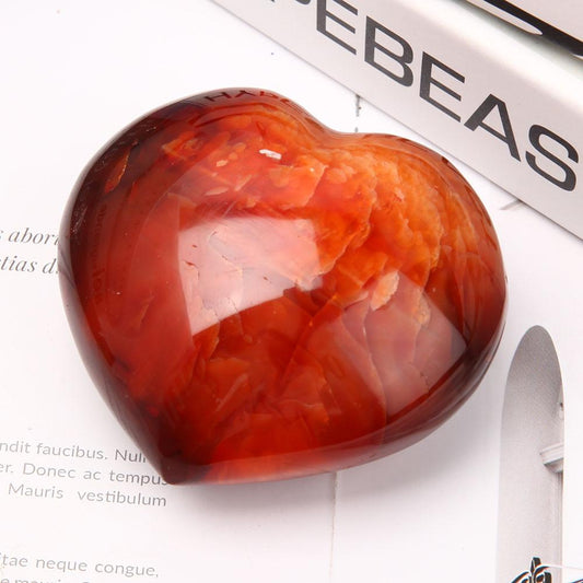 8cm Carnelian Heart Shape Carvings