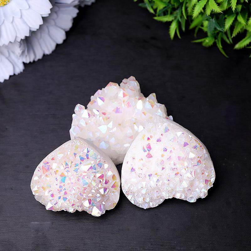 2" Aura Cluster Heart Shape Crystal Carvings Best Crystal Wholesalers