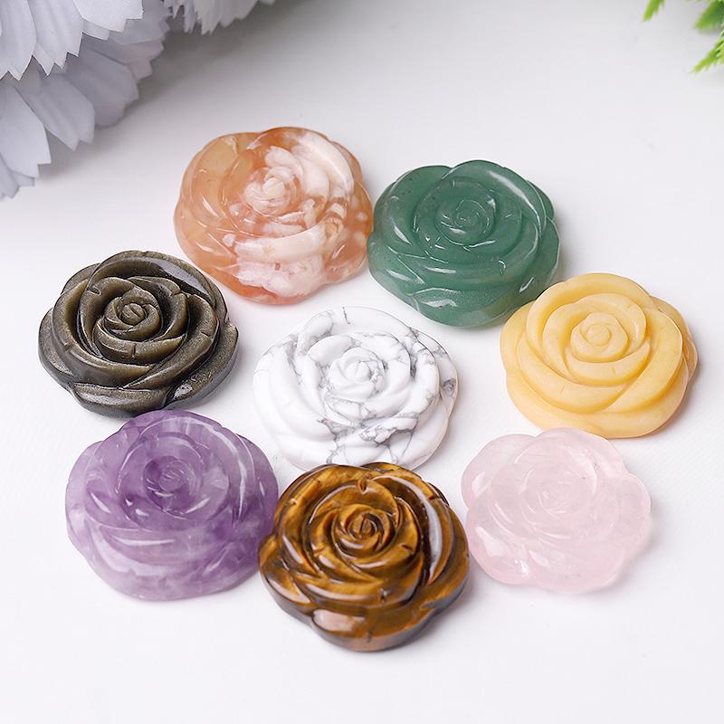 1.2" Rose Flower Crystal Carvings Plants Bulk Best Crystal Wholesalers