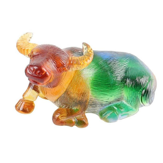 Handmade Colored Glaze Liuli Buffalo Crystal Carvings Best Crystal Wholesalers