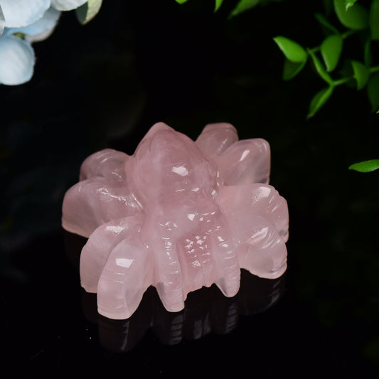 2.4" Rose Quartz Spider Crystal Carving Bulk WholesaleBest Crystal Wholesalers