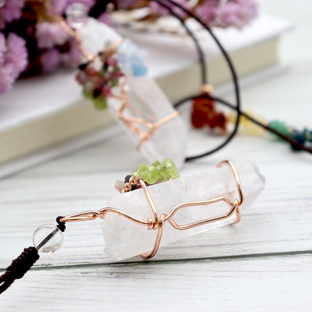 Clear Quartz Life Tree Chakra Necklace Best Crystal Wholesalers