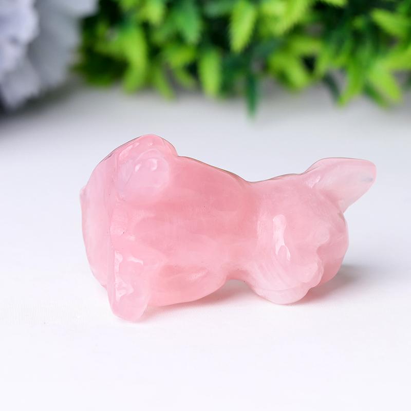 Rose Quartz Dog Crystal Carvings Animal Bulk Best Crystal Wholesalers