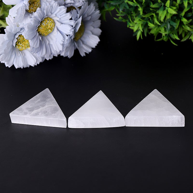 2" Triangle Selenite Slab Crystal Charging Plate Best Crystal Wholesalers