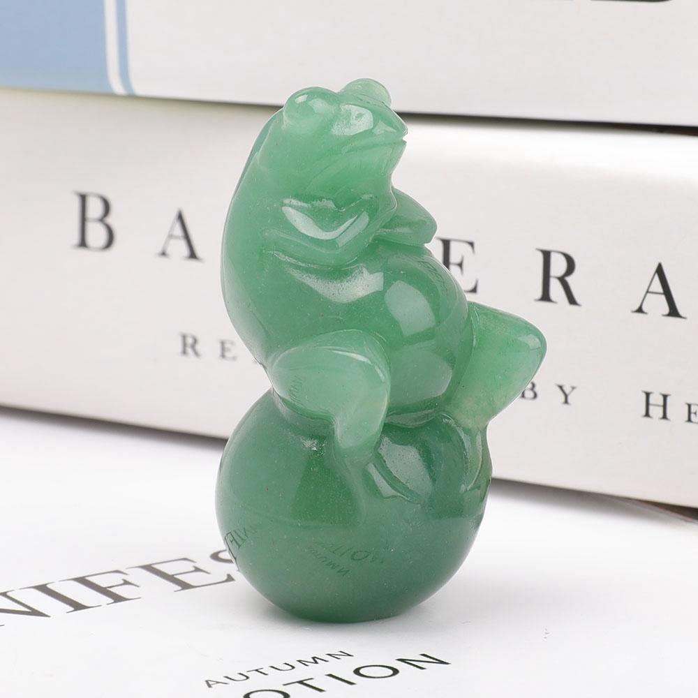 Green Aventurine Crystal Carving Frog Animal Bulk Best Crystal Wholesalers