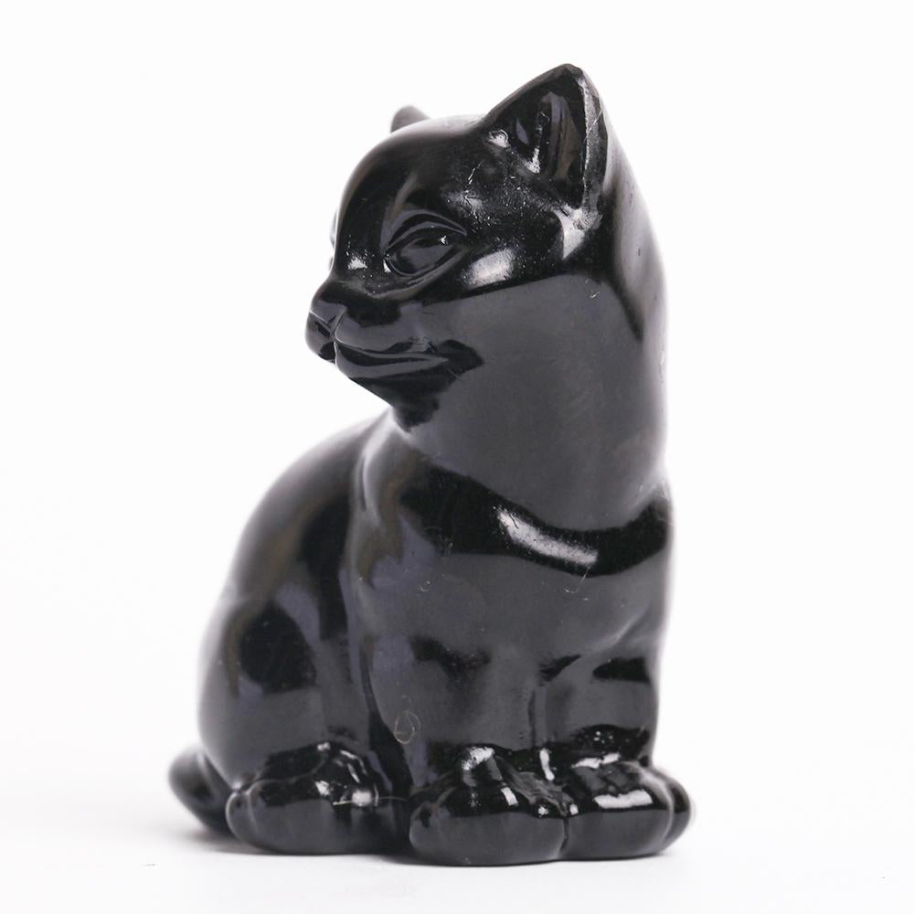 Black Obsidian Crystal Carving Animal BulkCat Best Crystal Wholesalers