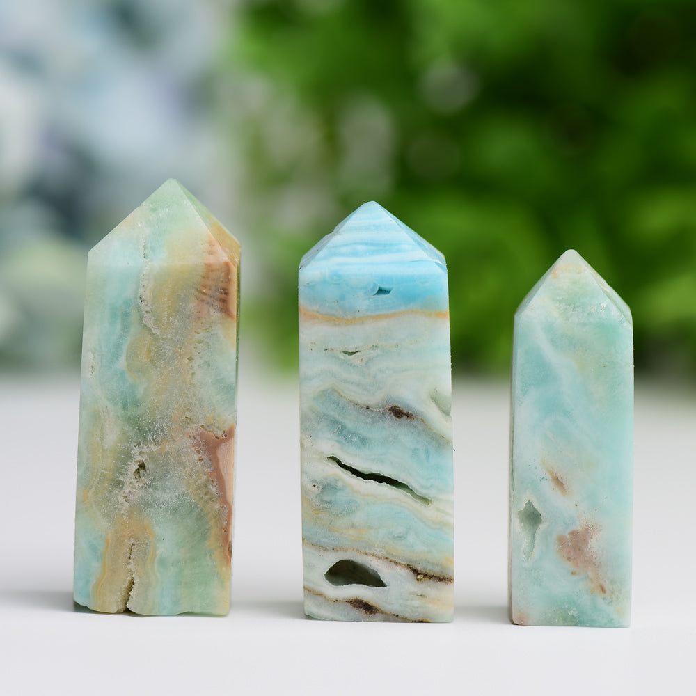 Set of 3 Hemimorphite Towers Point Bag Bulk Best Crystal Wholesalers