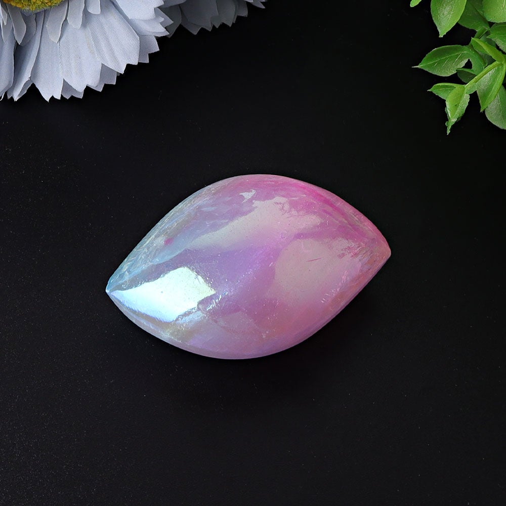 2.6" Selenite Aura Angel Crystal Palm Stone Best Crystal Wholesalers