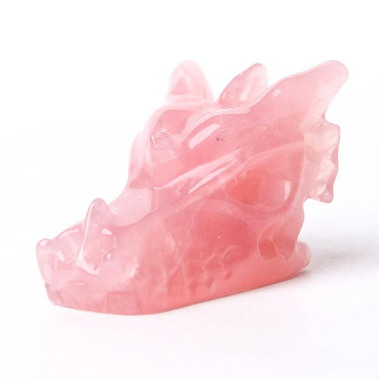 Rose Quartz Dragon Head Carving for Decoration Best Crystal Wholesalers