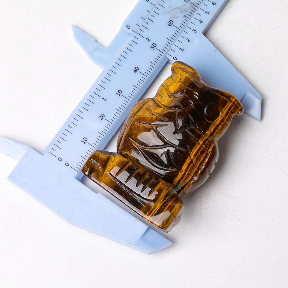 2.0" Tiger Eye Owl Figurine Crystal Carvings Animal Bulk Best Crystal Wholesalers