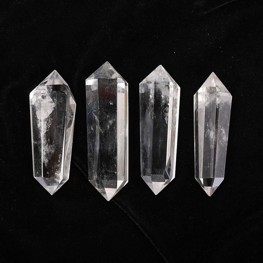 Set of 4 Clear Quartz Double Terminated Towers Points Bulk Best Crystal Wholesalers