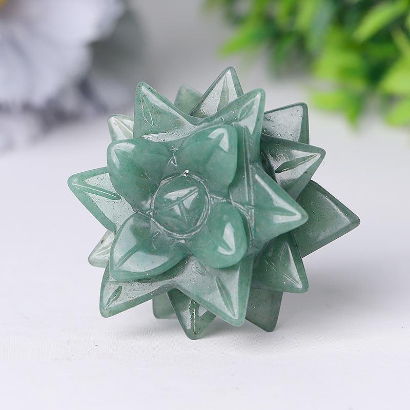 2" Green Aventurine Flower Crystal Carving Plants Bulk Best Crystal Wholesalers