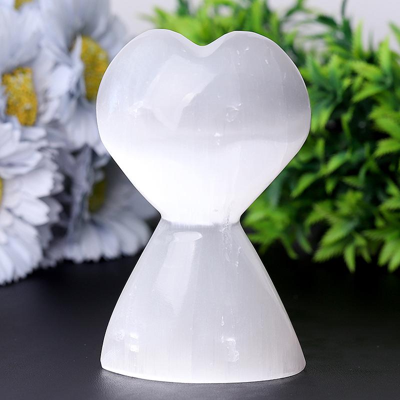 4.2" Healing Selenite Heart Shape Towers Bulk Best Crystal Wholesalers