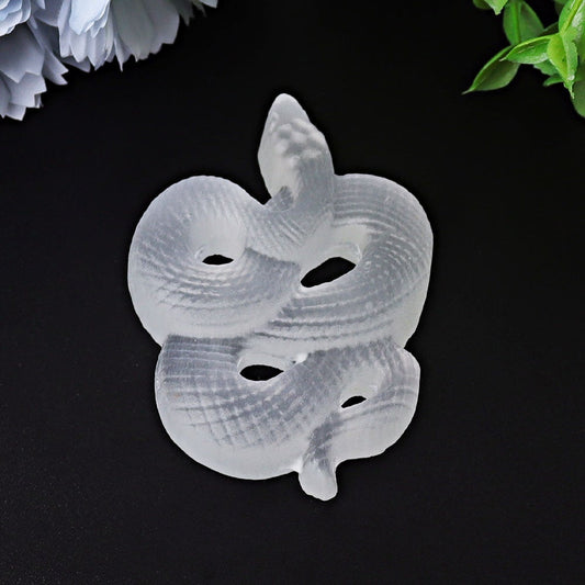 3.2" Selenite Snake Crystal Carvings Animal Bulk Best Crystal Wholesalers