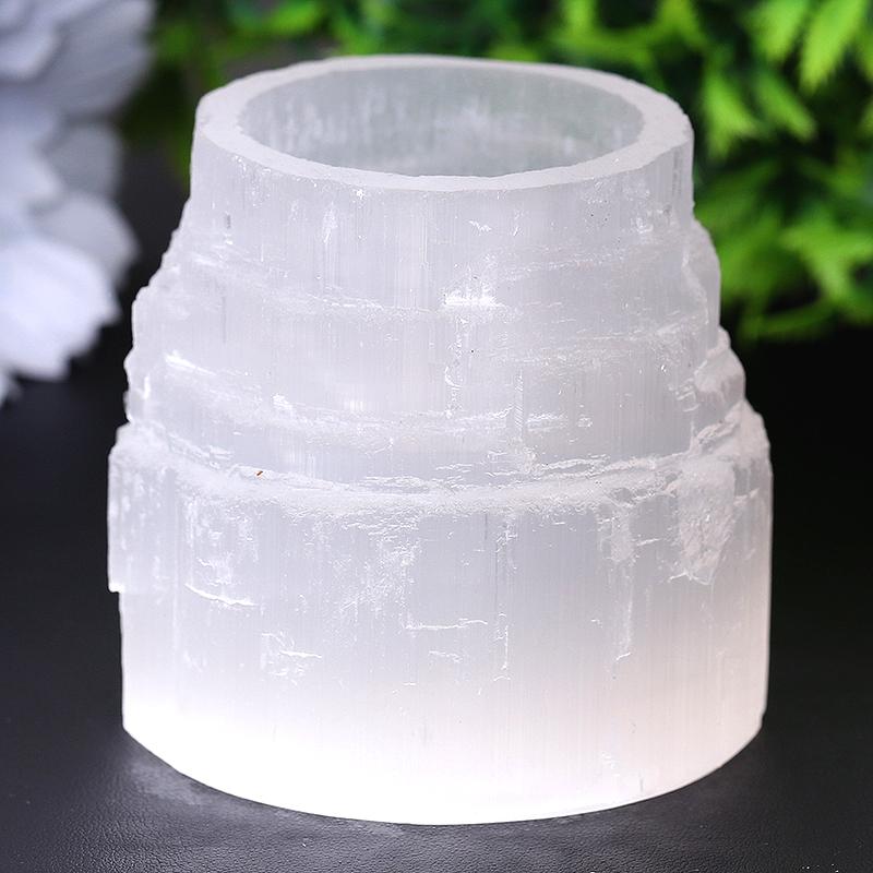 2.5" Selenite Tower Shape Candle Holder Bulk Best Crystal Wholesalers