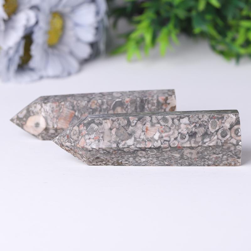 Natrual Crinoid Fossil Jasper Point Healing Crystal Towers Points Bulk Best Crystal Wholesalers