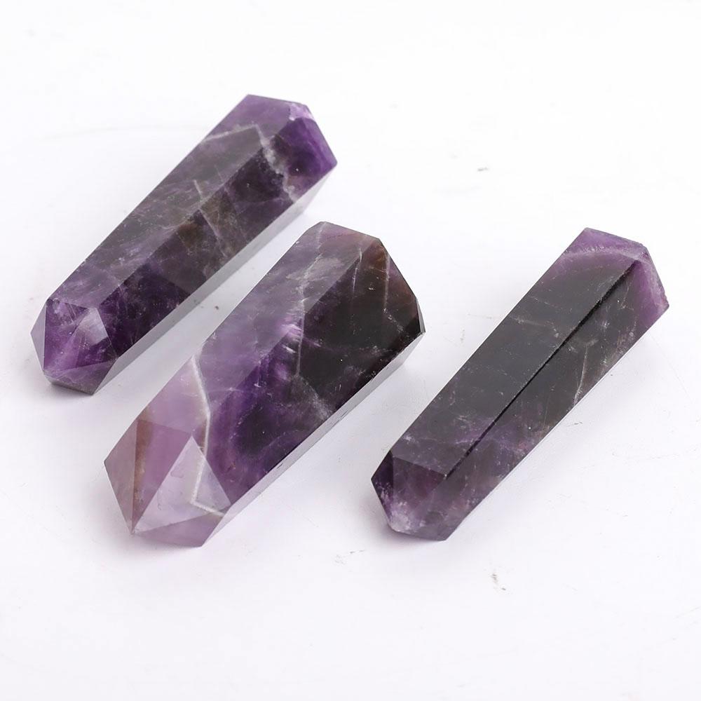 Set of 3 Amethyst Towers Points Bulk Best Crystal Wholesalers