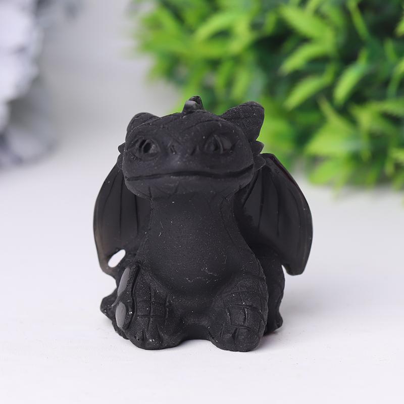 Black Obsidian Toothless Crystal Carvings Cartoon Bulk Best Crystal Wholesalers