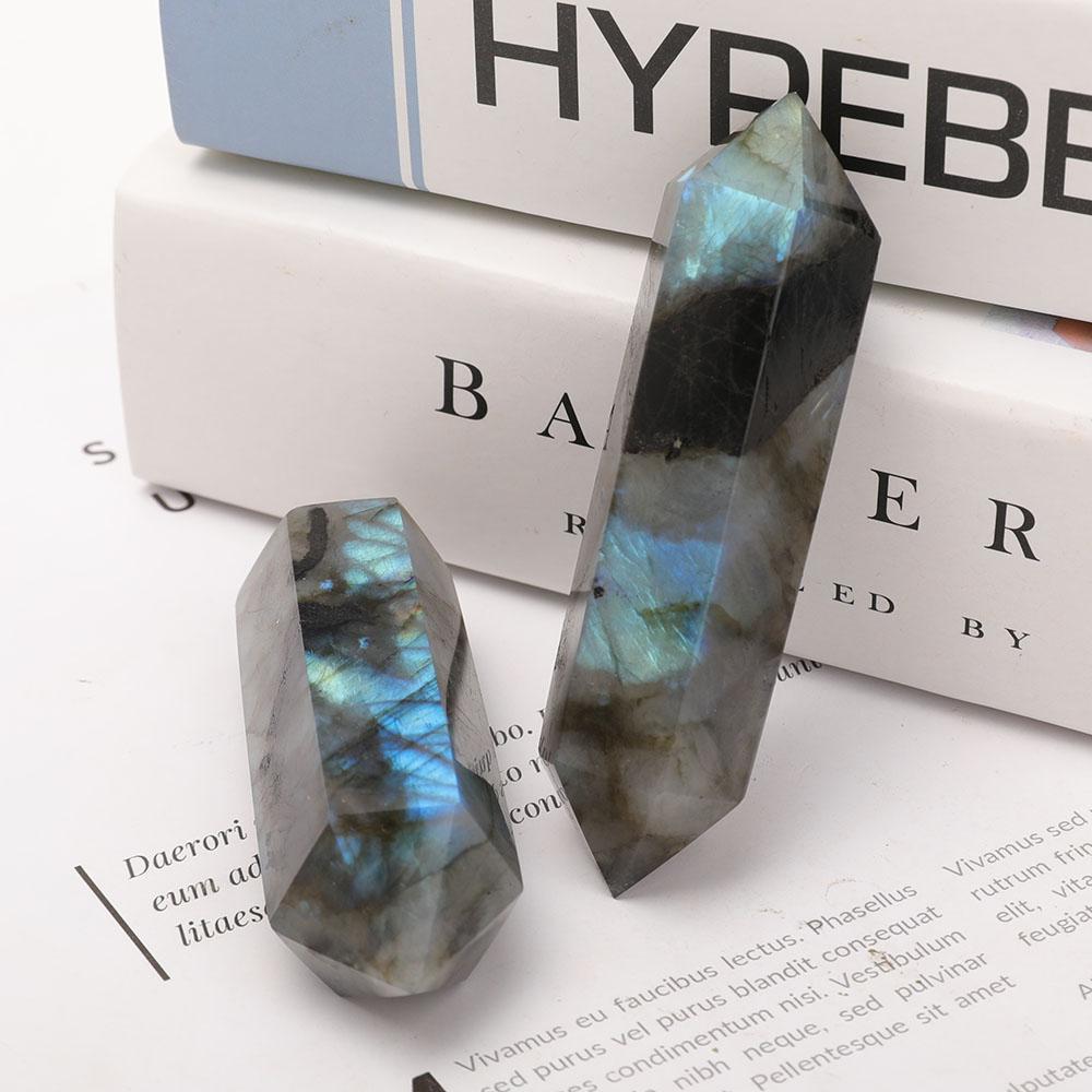 Set of 2 Labradorite Double Terminated Towers Points Bulk Best Crystal Wholesalers