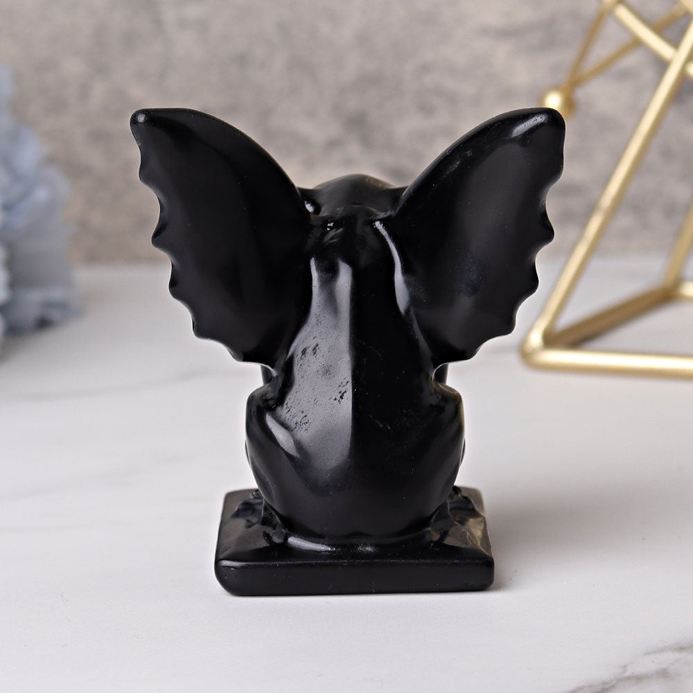 3" Black Obsidian Gargoyle Crystal Carvings Cartoon Bulk Best Crystal Wholesalers