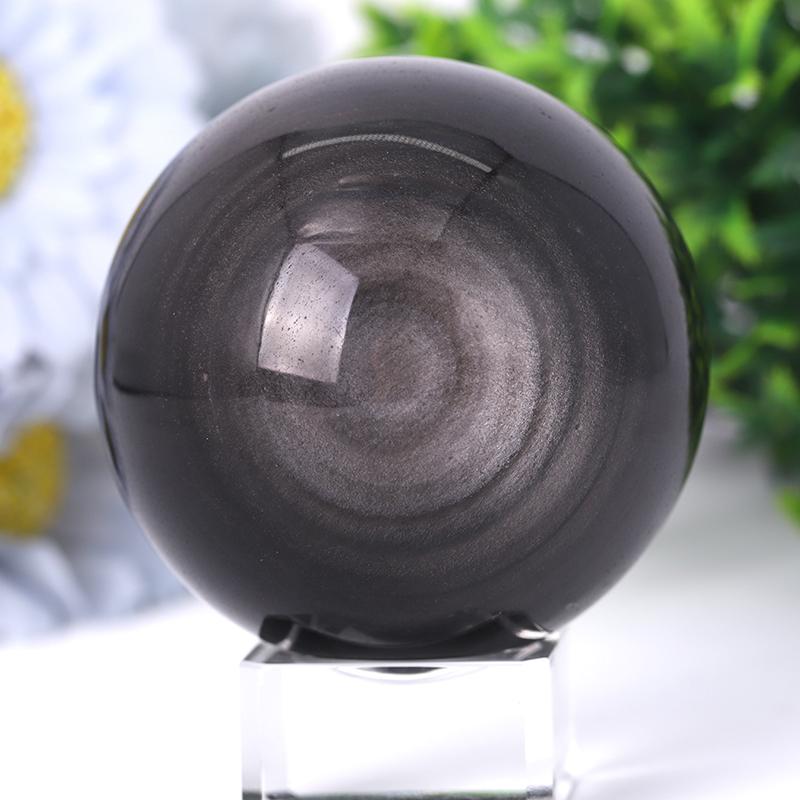 2.0"-4.5" Silver Obsidian Sphere Best Crystal Wholesalers