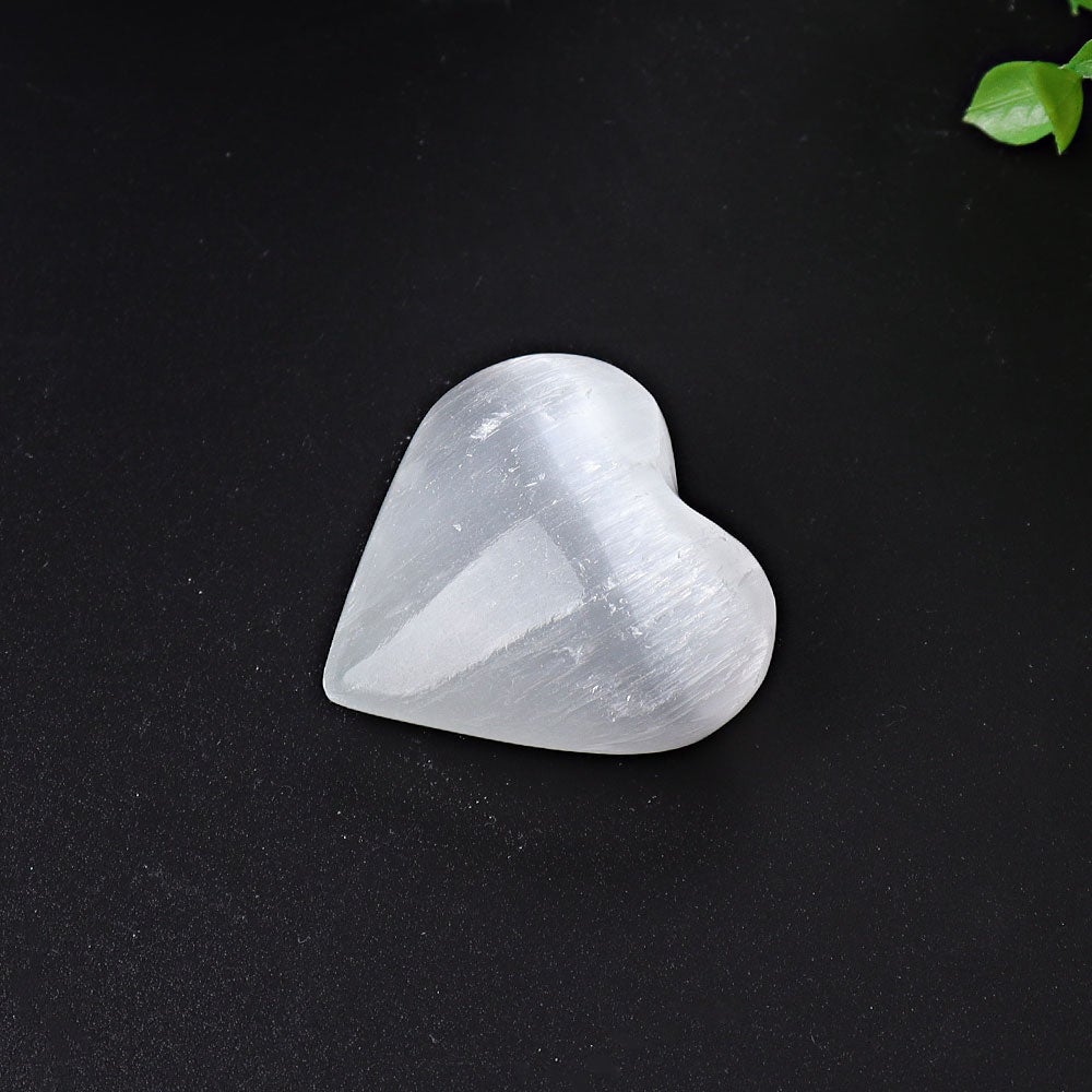 1.7"-2.8" Selenite Heart Crystal Carvings Best Crystal Wholesalers