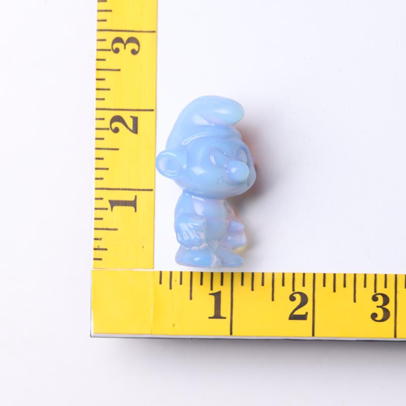 2" Blue Opalite Smurfs Crystal Carvings Cartoon BulkBest Crystal Wholesalers