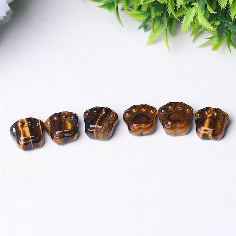 0.7" Tiger Eye Cat Paw Crystal Carvings Animal Bulk Best Crystal Wholesalers