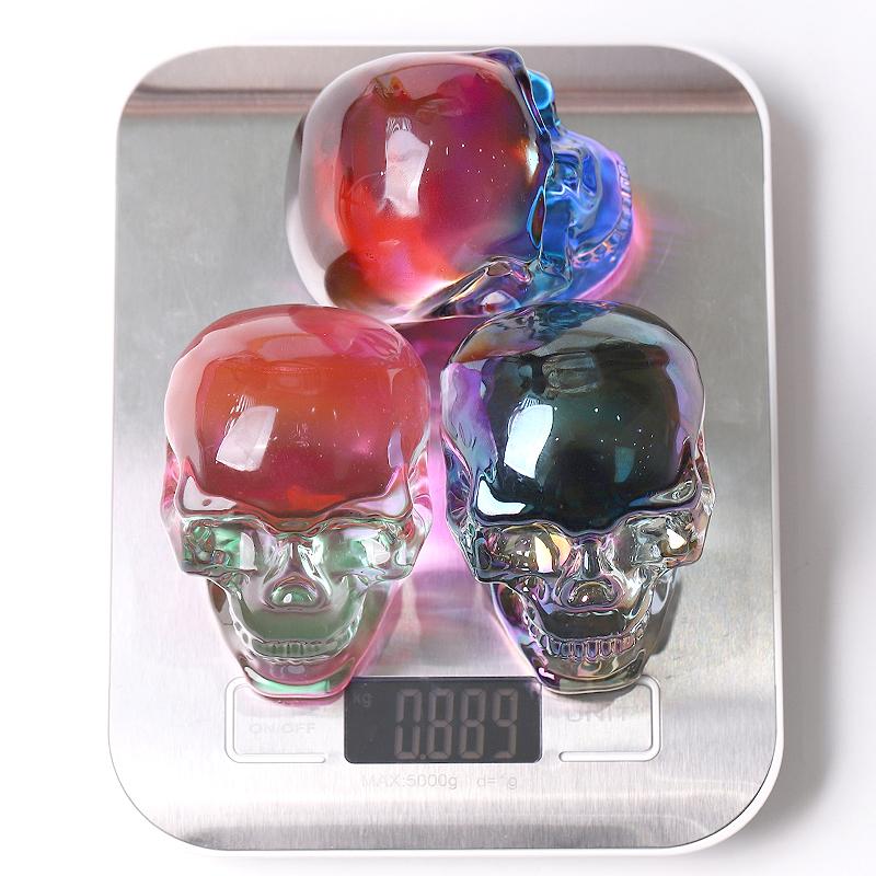 3" Aura Glass Skull Crystal Carvings Best Crystal Wholesalers