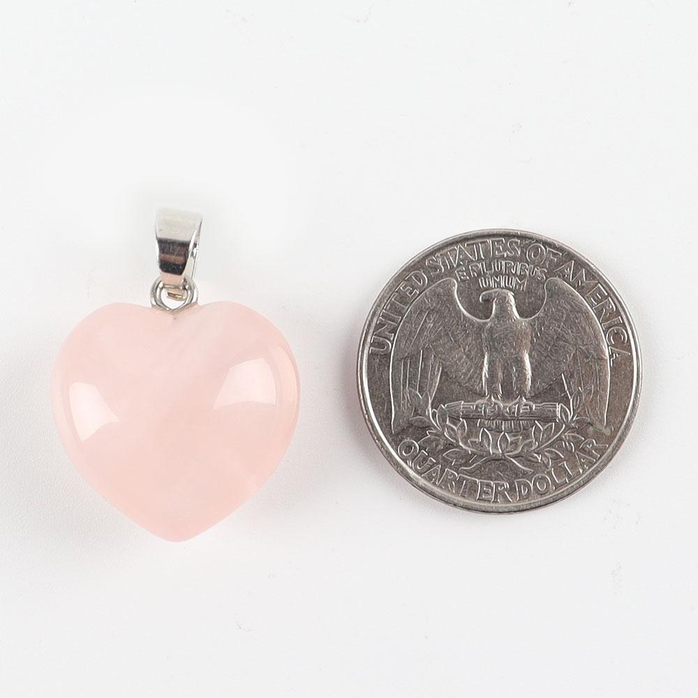 Rose Quartz Love Heart Shaped Gemstone Pendant Best Crystal Wholesalers